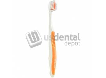 SUNSTAR GUM Orthodontic V Trim Toothbrush- Soft Nylon Bristles- 4-Row- inVin Trim- Compact Head- 1 dz/bg #124PD -SUN 124PD