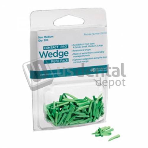 MICROBRUSH ContactPro® Wedge- Medium- GREEN- 300pk #291748 -MIC 291748