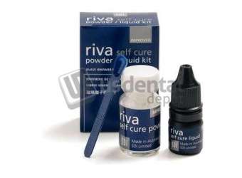 SDI Riva Self Cure Powder/Liquid Kit- Regular Set Shade A1 Standard- Contains: 1 each: 6.9mL (8g) Riva Self Cure Liquid (btl)- 15g Riva Self Cure Powder (jar)- Accessories -- # 8610501 -SDI 8610501