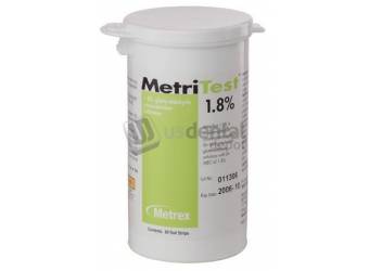 METREX MetriTest Strips 1.8- For 28 Day Use Life- 60 strips/bottle x 2 btl/cs #MET 10-304 (case)