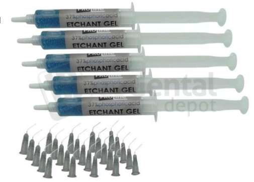 Pro-line Etching Gel Phosphoric Acid 37% Syringe  60grs ( 5x12grs)  + 25 application tips ( 60grs total )