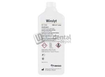 Wirolyt Polishing liquid Solution for electrolytic polishing of chrome-cobalt alloys. 1 bottle = 1 L #52460