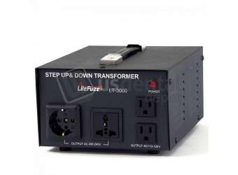LiteFuze LT-3000 3000 Watt Voltage Converter Transformer - Step Up/Down - 110V/220V - Circuit Breaker Protection 3000wats