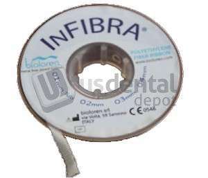 INFIBRA - BIOLOREN 2mm Strip Glass Fiber Splint impregnated Light Cure Fiber 50cm long