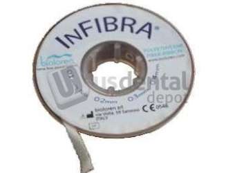 INFIBRA - BIOLOREN 3mm Strip Glass Fiber Splint impregnated Light Cure Fiber 50cm long #INFIBRA 3MM