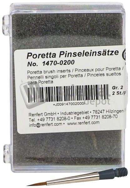 RENFERT -  Brush insert- RED sable Kolinsky size #2 P2 - replacement part Poretta #14700200