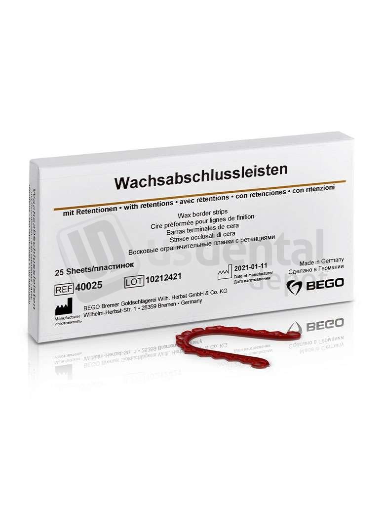 WAX TERMINAL BORDER RETENTIONS BEGO 40025 US Dental Depot