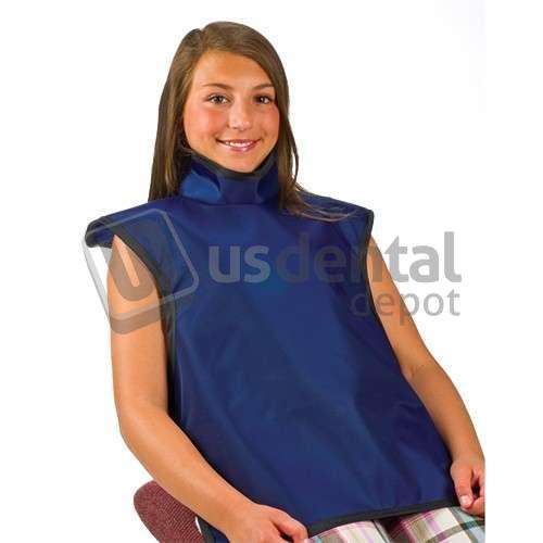 FLOW LEADED PROTECTIVE CHILD'S BIB APRON w/ COLLAR MICROBIAL BLUE - 1pk  #75053-42