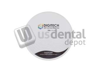 DIGITECH - ML 4D-PRO  AT Dental Zirconia discs  98.5mm x 16mm BL1 BLEACH Multi-Layer Anterior Translucent #4D ML BL1 9816MM