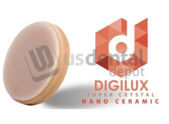 DIGILUX SUPER CRYSTAL Hybrid Ceramic MULTILAYER ( ML )  Disc 98.5mm LT BL1 x 20mm Zirc-Na-Noceramic CAD/CAM- #421123