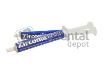 ZIRCONIA POLISH® - 5 GRAM SYRINGE 
ALL NEW! Zirconia Polish is a paste formulation specifically engineered to polish Zirconia.
- Zirconia Polish results in the smoothest and shiniest finish

- No need to reglaze!

- Safer to use - less risk of cross-contamination

- Polish adjusted areas and contact points chairside

- Safe for intra-oral or extra-oral use, with a delicious minty flavor

Quantity: 1 - 5grsam syringe