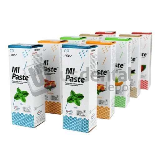 GC MI Paste Plus Assortment Pack 10pk / 40grs ea. Topical Tooth Cream contains RECALDENT - #422614