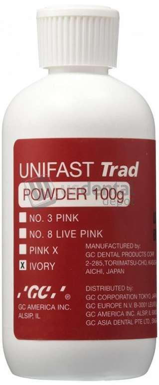 GC Unifast Trad Powder only, IVORY , Methylmethacrylate Resin, Recommended - 100gr #339104