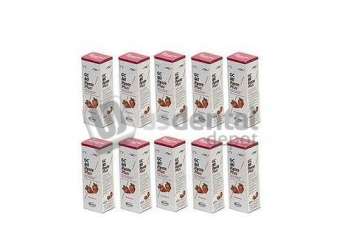 GC MI Paste Plus Strawberry 10pk / 40grs ea. Topical Tooth Cream contains RECALDENT - #482886