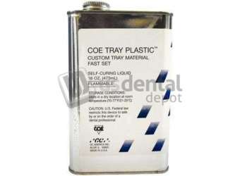GC Coe Tray Plastic Self-Cure Acrylic for Custom Trays, Fast Set (10 minutes), 16oz LIQUID ONLY  - #240192