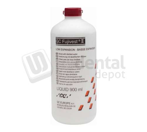 GC Fujivest II, Low-Expansion Liquid Refill - Contains: Bottle of liquid (900 mL) and Measuring Vial. - # 800078