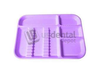 PLASDENT Set-up Tray Divided Size B (Ritter)- NEON Purple, Plastic, 13-1/2in  x 9-5/8in  x 7/8in . #300BDS-10