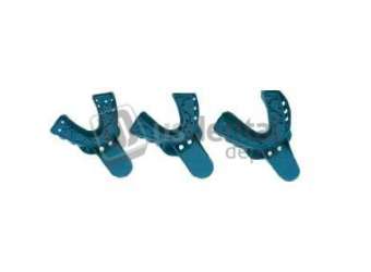 PLASDENT #2 Large Lower Arch - Perforated, Teal Plastic Impression Trays, Package of 12. #ITLL