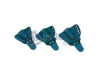 PLASDENT #1 Large Upper Arch - Perforated, Teal Plastic Impression Trays, Package of 12. #ITLU