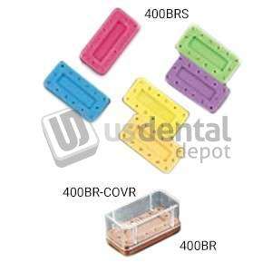 PLASDENT Rectangular Bur Block-BROWN, Magnetic, 14 Burs Capacity, Dimension: 3in  x 1 1/2in  x 1/2in , Single Block. Steam and chemical autoclavable to 250°F. #400BR-8