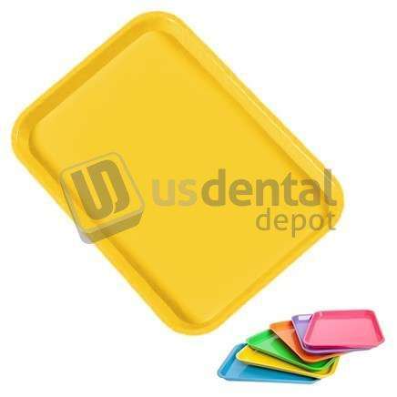 PLASDENT Set-up Tray Flat Size B (Ritter)- NEON YELLOW, Plastic, 13 3/8in  x 9 5/8in  x 7/8in . #300BFS-3N