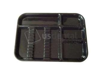 PLASDENT Set-up Tray Divided Size B (Ritter) - BLACK, Plastic, 13-1/2in  X 9-5/8in  X 7/8in . #300BD-11