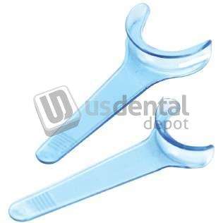 PLASDENT Cheek Retractor-Hand-held ADULT CLEAR BLUE 3pk . Autoclavable up to 250 degree F. #EX-9002(3P)