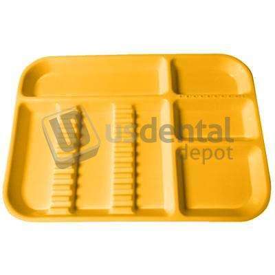 PLASDENT Set-up Tray Divided Size B (Ritter)- NEON Tangerine, Plastic, 13-1/2in  x 9-5/8in  x 7/8in . #300BDS-12N