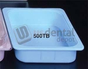 PLASDENT Operation Tub LIGHT BLUE 9-3/8in  x 11-1/2in  x 2-5/8in  with 3/4in  Lip. Autoclavable to 250 F. #500TB-2