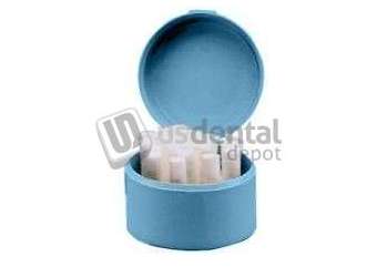PLASDENT BLUE Round Cotton Roll Holder. Plastic with hinged lid 1/Pk. #400CRD-2