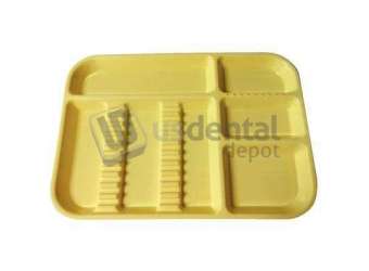 PLASDENT Set-up Tray Divided Size B (Ritter) - NEON YELLOW, Plastic, 13-1/2in  x 9-5/8in  x 7/8in . #300BDS-3N