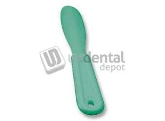 PLASDENT Alginate Spatula - Flexible - GREEN. Made of high grade plastic that provides a sturdy handle and a flexible tip for optimum mixing ability. Sold individually. #905SA-GREEN