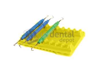 PLASDENT Instrument Mat-Small, NEON YELLOW, 5-3/16in  x 4-1/8in . Reversible, 8 or 12 Instruments Capacity. #400MSS-3N
