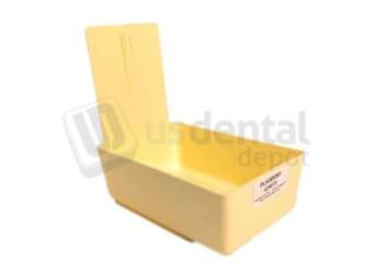 PLASDENT Lab Pan - YELLOW Plastic Pan with plastic center clip. 7 3/8in  x 4 5/8in  x 2 3/8in , Single lab pan. #205LP-3
