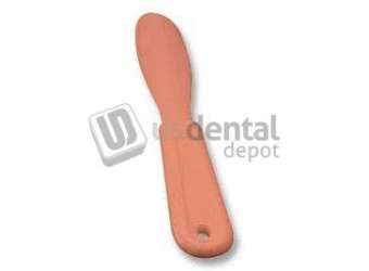 PLASDENT Alginate Spatula-Flexible-RED. Made of high grade plastic that provides a sturdy handle and a flexible tip for optimum mixing ability. Sold individually. #905SA-red