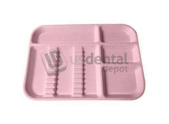 PLASDENT Set-up Tray Divided Size B (Ritter)- Pastel Light Mauve, Plastic, 13-1/2in  X 9-5/8in  X 7/8in . #300BDS-10PL
