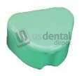 PLASDENT Deep Dish Denture  Box- NEON GREEN, Plastic with Hinged Lid, 3in W x 2-1/2in L x 1-1/2in H, Package of 12pk . #200DB-4N