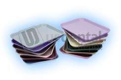 PLASDENT Flat Tray, Size E (Midwest) - Mauve, Plastic, 15in  X 10-1/2in  X 7/8in . #300EF-10