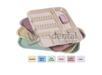 PLASDENT Set-up Tray Divided Size B (Ritter) - Pastel Sand, Plastic, 13-1/2in  X 9-5/8in  X 7/8in . #300BDS-7PS