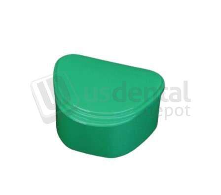 PLASDENT Denture Box-Aqua Chroma Colored 12pk  Plastic with Hinged Lid, 4in W x 3in L x 2in H. #200BTH-4X