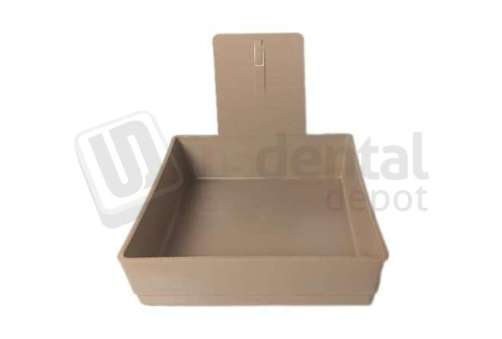 PLASDENT PRO-Lab  Pan-22cm x 22cm x 6xm  Deep-BEIGE,    . #209PLP-7   Big Single Plastic Pan w/ Clip,  NO-Hanging