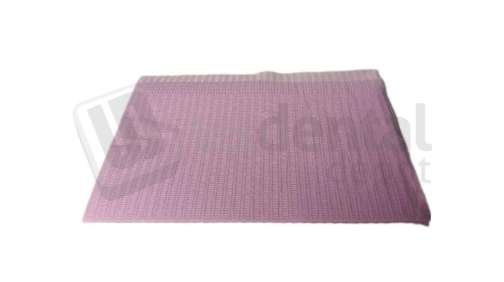 PLASDENT  Patient Bibs Polyback 500/Cs. Plain rectangle (13in  x 18in ) 2-ply Paper/1ply Poly.   LAVENDER  Embossed for maximum absorbency. #BIB-10L