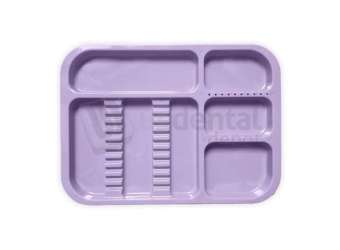 PLASDENT Divided Tray, Size E (Midwest) - Mauve, Plastic, 15in  X 10-1/2in  X 7/8in . #300ED-10