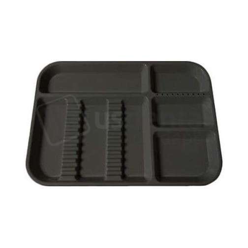 PLASDENT Divided Tray, Size E (Midwest)- BLACK, Plastic, 15in  X 10-1/2in  X 7/8in . #300ED-11