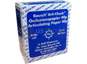 BAUSCH - Arti-Check Micro-Thin 40microns ( 0.0016in ) 15mts- BLUE - Paper ROLL 16mm - #BK-13