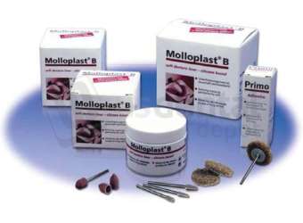 BUFFALO Molloplast-B Primo Acrylic Adhesive - 15 mL Bottle & Brush. Prepares existing - #73000 ( SOFT Reliner )