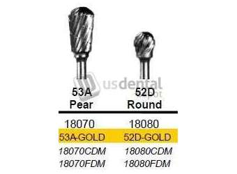 BUFFALO Abbott-Robinson 53A Pear Diamond Cut Tungsten Carbide HP Bur, Fine Cut, single - #18070FDM