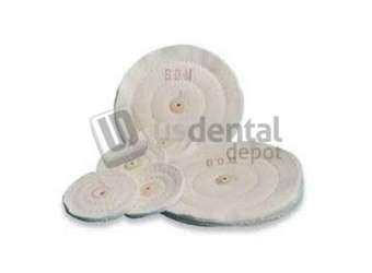 BUFFALO 2in  x 30 ply muslin buff, center hole designed for tapeRED chuck - #07860