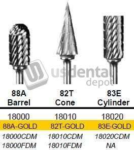 BUFFALO Abbott-Robinson 82T Cone Diamond Cut Tungsten Carbide HP Bur, Fine Cut, single - #18010FDM