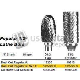 BUFFALO Abbott-Robinson D1/2 dual cut egg shape 1/2in  TNT-coated tungsten carbide lathe - #D1/2-GOLD